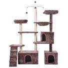 Arranhador de gato grande, luxuoso, ajustável, multifuncional com casas, camas, cesto, poleiros e brinquedo giratório