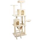 Arranhador de gato grande, luxuoso, multifuncional com casas, cama de pelúcia, cesto, rede, poleiros e brinquedos