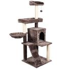 Arranhador de gato luxuoso, multifuncional com casa, camas, cesto, poleiros e brinquedo