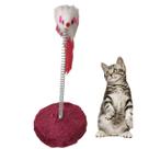 Arranhador Gato Ratinho Guizo Mola Pet Brinquedo Interativo Felino Animal de Estimaçao Macio Pelucia Diversao Entretenimento Lazer
