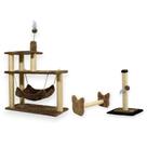 Arranhador Para Gatos 3 Plataformas Rede E Brinquedos Poste P Torre Sisal Cara De Gatos