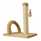 Arranhador Para Gatos Bege Retangular Com Arco e Poste Sisal