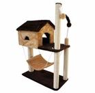 Arranhador para gatos modelo casa com rede