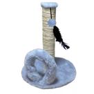 Arranhador Para Gatos Poste Com Brinquedo Arco Redondo Cinza