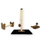 Arranhador Para Gatos Sisal Poste G com Bola Pelúcia Brinquedo Cara de Gato + Mola Maluca