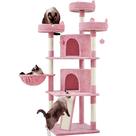 Arranhador para Gatos Yaheetech 174 cm, Torre Grande Multinível Rosa