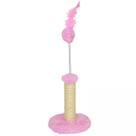 Arranhador Poste Para Pets Gatos Redondo Pequeno em Pelúcia 18x18x23 cm Rosa