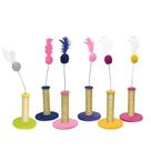 Arranhador poste sisal com pompom para gatos cores sortidas
