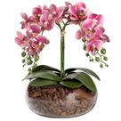 Arranjo 4 Hastes Orquídea Flor Artificial Realista Decoração Centro de Mesa