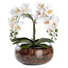 Arranjo 4 Hastes Orquídea Flor Artificial Realista Decoração Centro de Mesa