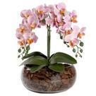 Arranjo 4 Hastes Orquídea Flor Artificial Realista Decoração Centro de Mesa