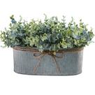 Arranjo artificial de eucalipto Winlyn Rustic Oval Planter