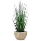 Arranjo Capim Artificial Planta Com Vaso Bacia Completo