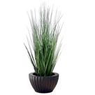 Arranjo Capim Artificial Planta Com Vaso Bacia Completo