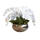 Arranjo Com 6 Hastes de Orquídeas Brancas No Vaso Cobre G Arranjo Com 6 Hastes de Orquídeas Brancas No Vaso Cobre G