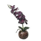 Arranjo Com Flor de Orquídea Roxa No vaso de vidro Arranjo Com Flor de Orquídea Roxa No vaso de vidro