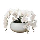 Arranjo De 4 Flores Orquídeas Artificiais Brancas Com Vaso