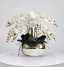 Arranjo de flores 8 orquideas artificiais brancas com o vaso