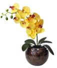 Arranjo de Flores Orquídea Artificial Toque Real Vaso Vidro