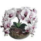 Arranjo de flores orquídeas com vaso grande de mesa 4 flores