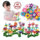 Arranjo de flores Toy Play House Children com 46 peças de plástico