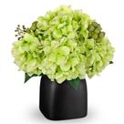 Arranjo de hortênsia verde artificial Briful com vaso preto fosco