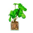 Arranjo de planta artificial em vasinho de vidro