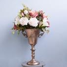 Arranjo de Rosas e Astromélias Artificiais no Vaso Rose Gold Formosinha