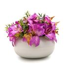Arranjo Decorativo Artificial Lírios Centro Mesa Vaso Vidro Branco Arranjo Decorativo Artificial Lírios Centro Mesa Vaso Vidro Branco