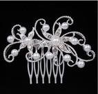 Arranjo Enfeite Cabelo Noiva Strass Perola Prata Debutante Arranjo Enfeite Cabelo Noiva Strass Perola Prata Debutante