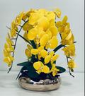 Arranjo Flores 4 Orquídeas Artificiais Real 3D Com Vaso Arranjo Flores 4 Orquídeas Artificiais Real 3D Com Vaso