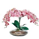 Arranjo Flores 4 Orquídeas Rosa Toque Real Vaso Grande