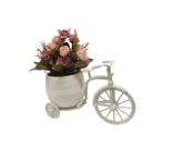 Arranjo Flores Artificiais Mini Rosas Rosê Nude Vaso Delicado
