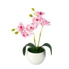 Arranjo Mini Orquídea vasinho de plástico melamina redondo