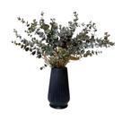 Arranjo Minimalista Buquê Eucalipto Artificial Vaso Plástico Preto
