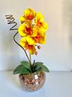 Arranjo Orquídeas Artificiais Branca no Vaso de Vidro Aquario - Zent Future