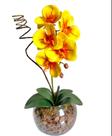 Arranjo Orquídeas Artificiais Branca no Vaso de Vidro Aquario - Zent Future