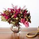 Arranjo + Vaso de Flores Secas Bougainville Pink