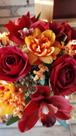 Arranjo Vaso Flores Rosas Vermelhas e Amarelas Artificial