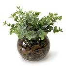 Arranjo Verdinho Vidro Decoração Artificial Mesa Charmosa Elegante Moderno Compacto Escritorio Casa