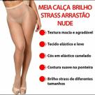 Arrastão Pele Nude com Cristais Strass Meia Fina Luxuosa para look Carnaval Top Chic