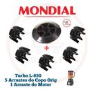 Arraste do Copo 5 Peças + Arraste do Motor 1 Peças Liquidificador Mondial Turbo L-850
