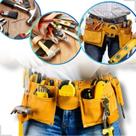 Arriata Cartucheira Cinto De Carpinteiro Marceneiro 11bolsos Couro Ferramentas Cintura Organizador Eletricista Bolsa Cinturão Pedreiro Profissional M