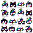 Art Craft Kit Max Fun Halloween Rainbow Scratch Mask Kit para crianças