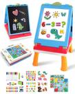 Art Easel Elovien 4 em 1 de dupla face para crianças com acessórios