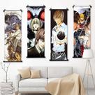 Arte de parede 4 painéis Death Note Anime Scroll Painting 25x70cm