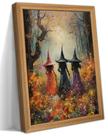 Arte de parede AKWISH emoldurada vintage Halloween Witch 30x40cm