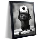 Arte de parede ARKZSHO Bathroom Funny Bats Canvas em preto e branco