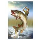 Arte de parede com letreiro de estanho Fishing Adventure Vintage 20x30cm