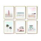 Arte de parede: Cuspin Coastal Beach Prints, rosa, menta, 11 x 14 polegadas, 6 unidades